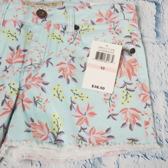 Kid's Lucky Brand floral print denim Riley Shorts - Picture 2 of 7